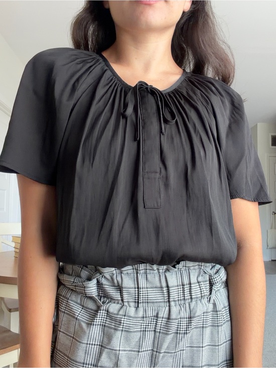 Simply Vera Vera Wang Tops - Simply Vera Wang Black Tie-Neck Blouse | Silky Drape | XS